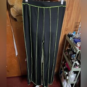 Lime Livin Reckless Contrast Stitch Pants